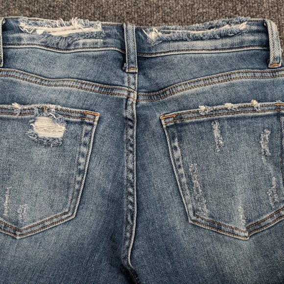 VERVT Altered Jeans Women's 25 Blue Denim Hippy Wide Leg Distressed Frayed READ - Picture 8 of 16